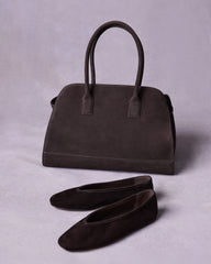 Leni Flat And Heidee Bag Brown Suede Bundle