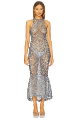 Sequin High Low Midi Dress