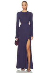 Crew Side Slit Occasion Dress