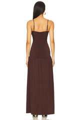 Ruched Front Scoop Maxi Dress