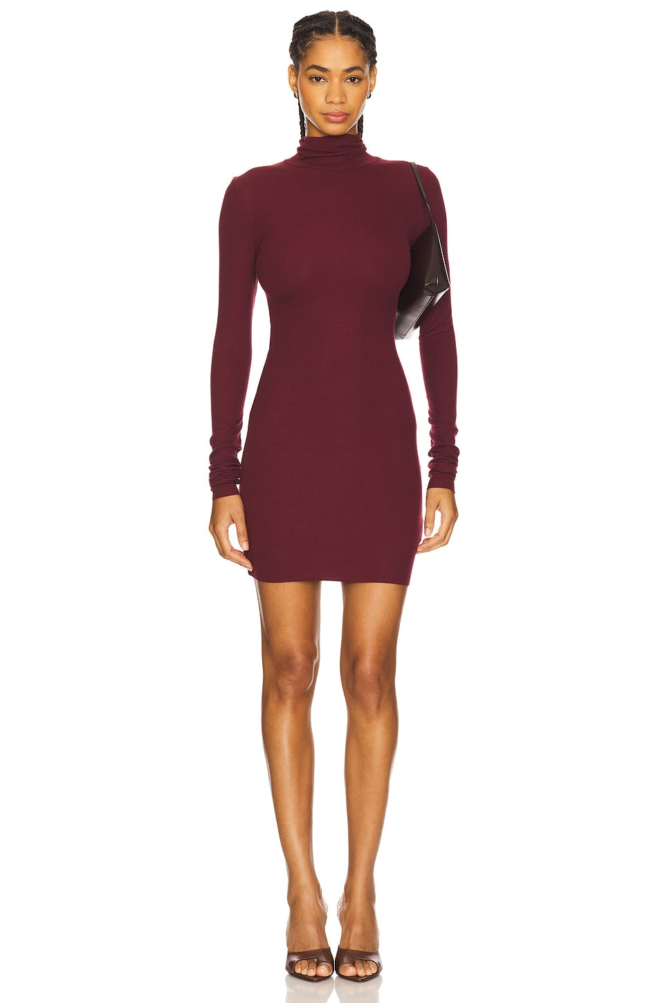 Long Sleeve Turtleneck Butter Rib Mini Dress