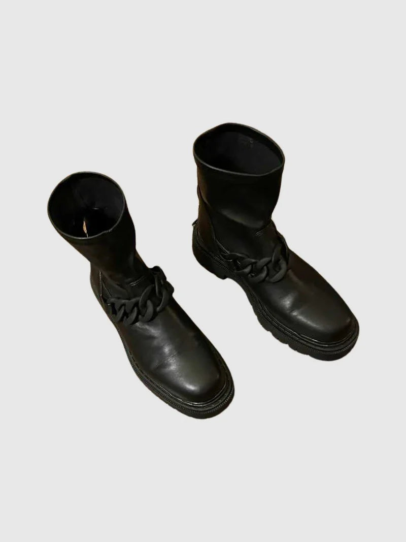 Boots In Black With Front Chain - Sm Rebooted