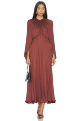 Halter Cape Midi Dress