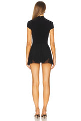 Mock Neck Cap Sleeve Flared Pickleball Dress