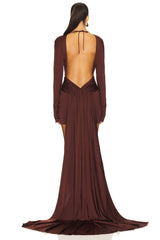 Open Back Long Sleeve Mini Dress