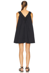 Mini Dress With Lace in Tech Poplin