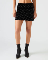 Cindi Studded Velvet Skirt Black