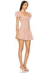 Georgia Gingham Short Sleeve Mini Dress