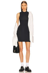 Jersey Mock Neck Mini Dress