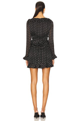 Frill Detail Spot Mini Dress