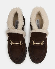 Leon Faux Fur Chocolate Brown Suede