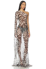 Zebra Print Maxi Dress