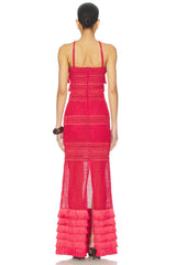 Radiant Fringe Halterneck Maxi Dress