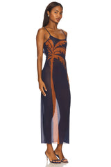 Mesh Scoop Maxi Slip Dress