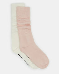 2 Pack Slouchy Crew Socks Blush Multi