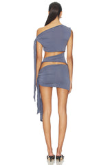 Cupro Knotted Mini Dress