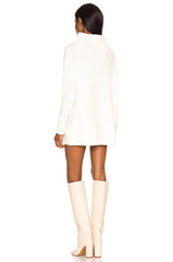 Ottoman Slouchy Tunic Sweater Dress in Ecru