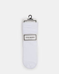 2 Pack Rib Slouch Socks White
