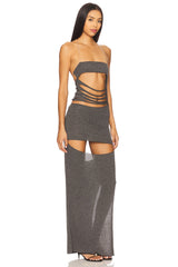 Slashed Jersey Maxi Dress