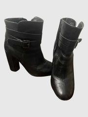 Leather Buckle Bootie In Black - Sm Rebooted