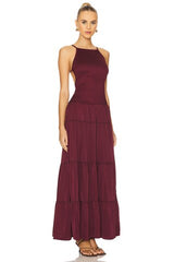 Smocked Drop Waist Maxi Dress