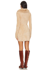 Candella Faux Fur Wrap Dress