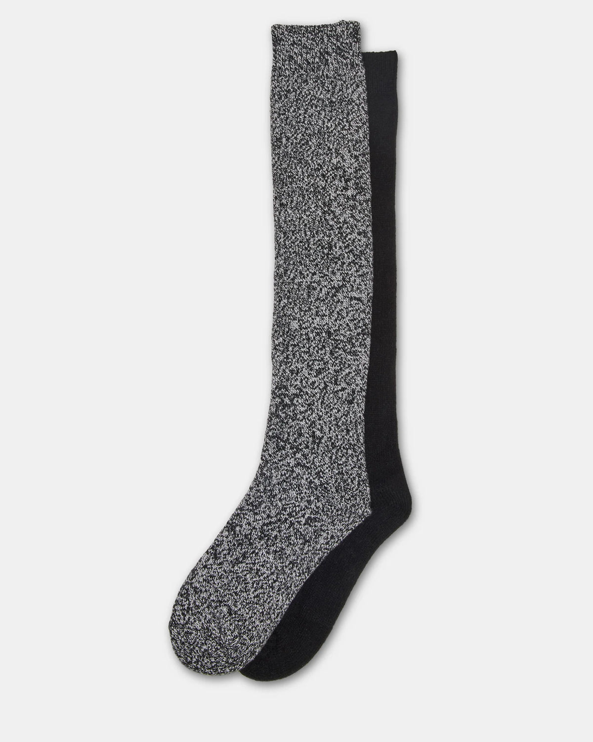 Fall 2 Pack Marled Knee High Socks Black