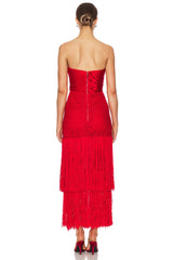 Draped Bustier Dress With Crochet