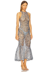 Sequin High Low Midi Dress