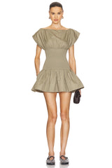 Rib Mix Shirting Mini Dress