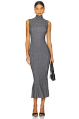 Sleeveless Turtleneck Fishtail Dress