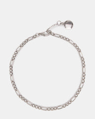 Figaro Chain Anklet Silver