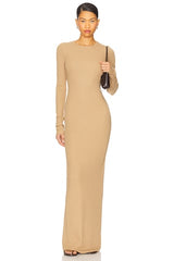 Long Sleeve Crewneck Maxi Dress