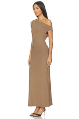 Lauren Ruched Asymmetrical Shoulder Dress