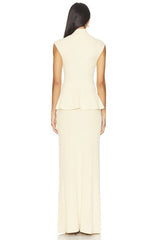 x Christina Elezaj Florie Mock Neck Maxi Dress
