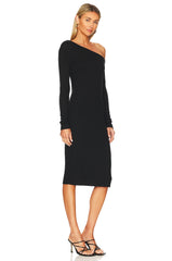 Sweater Knit Slouch Shoulder Dress