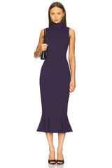 Mock Trumpet Sleeveless Midi Dress