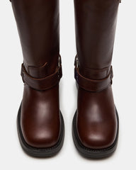 Astor Brown Leather Wide Calf