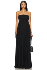 Shirred Strapless Dress