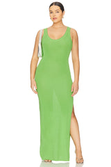 Stretch Rib Knit Maxi Dress