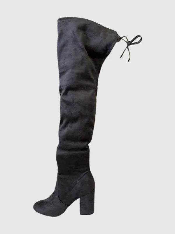 Norris Grey Suede Heeled Boots - Sm Rebooted