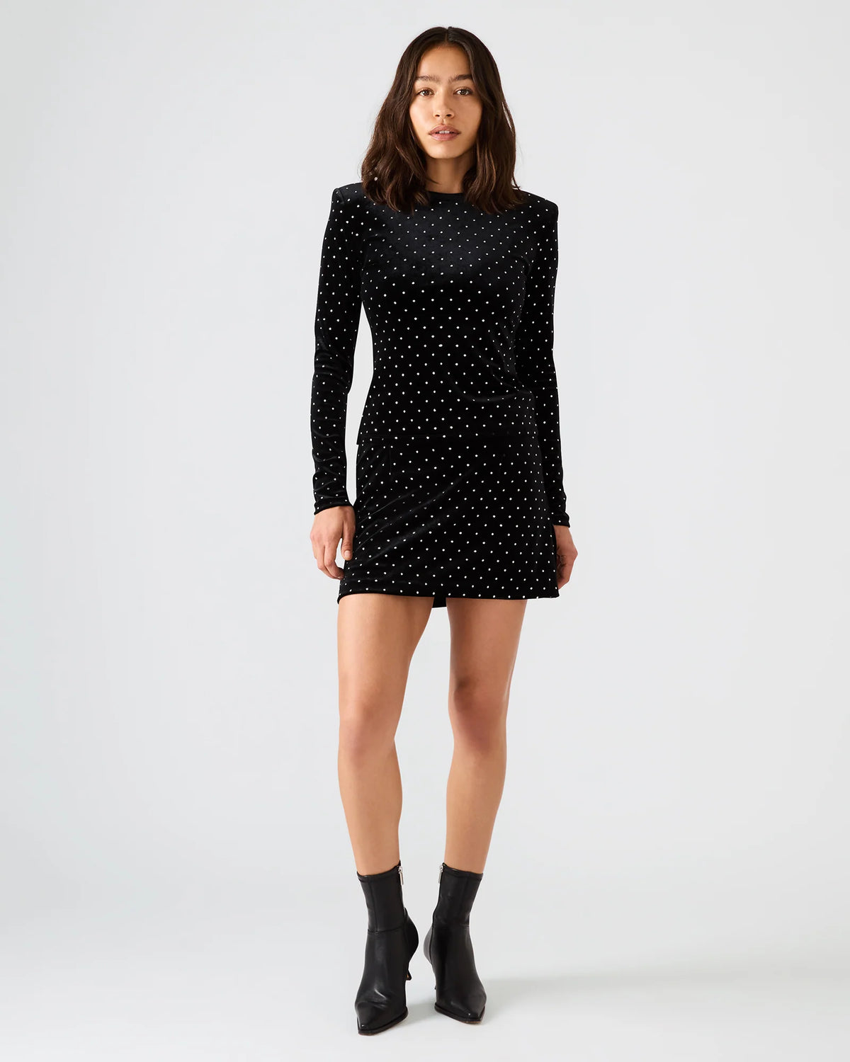 Cindi Studded Velvet Skirt Black