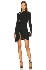 Lurex Jersey Slash Mini Dress