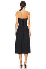 Strapless Corset Midi Dress