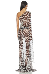 Zebra Print Maxi Dress