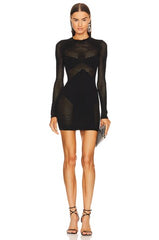 x REVOLVE Fabian Mixed Mesh Mini Dress