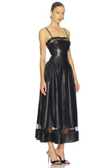 Lace Panel Corset Midi Dress