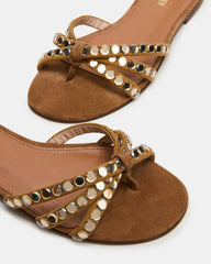 Calissi Taupe Suede Rhinestones