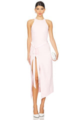 Satin Bow Detail Midi Dress