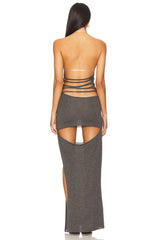 Slashed Jersey Maxi Dress